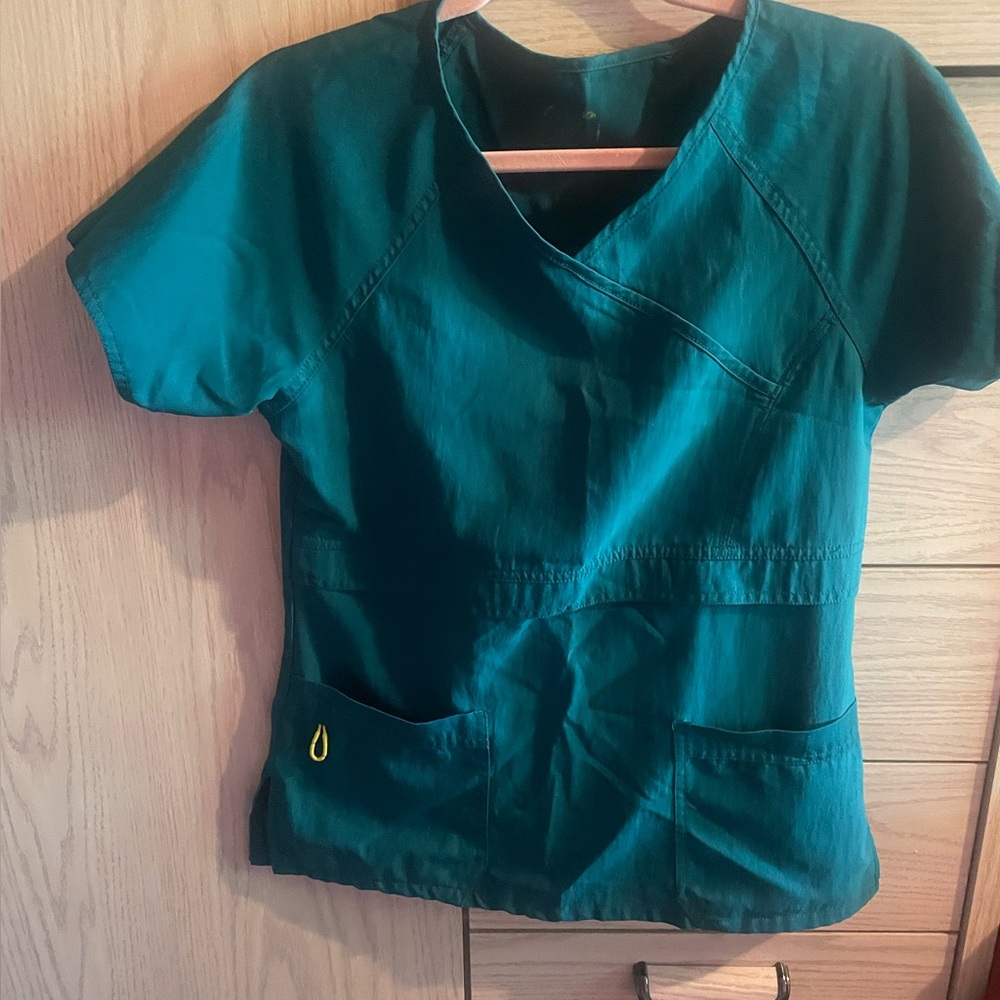 Hunter green scrub top